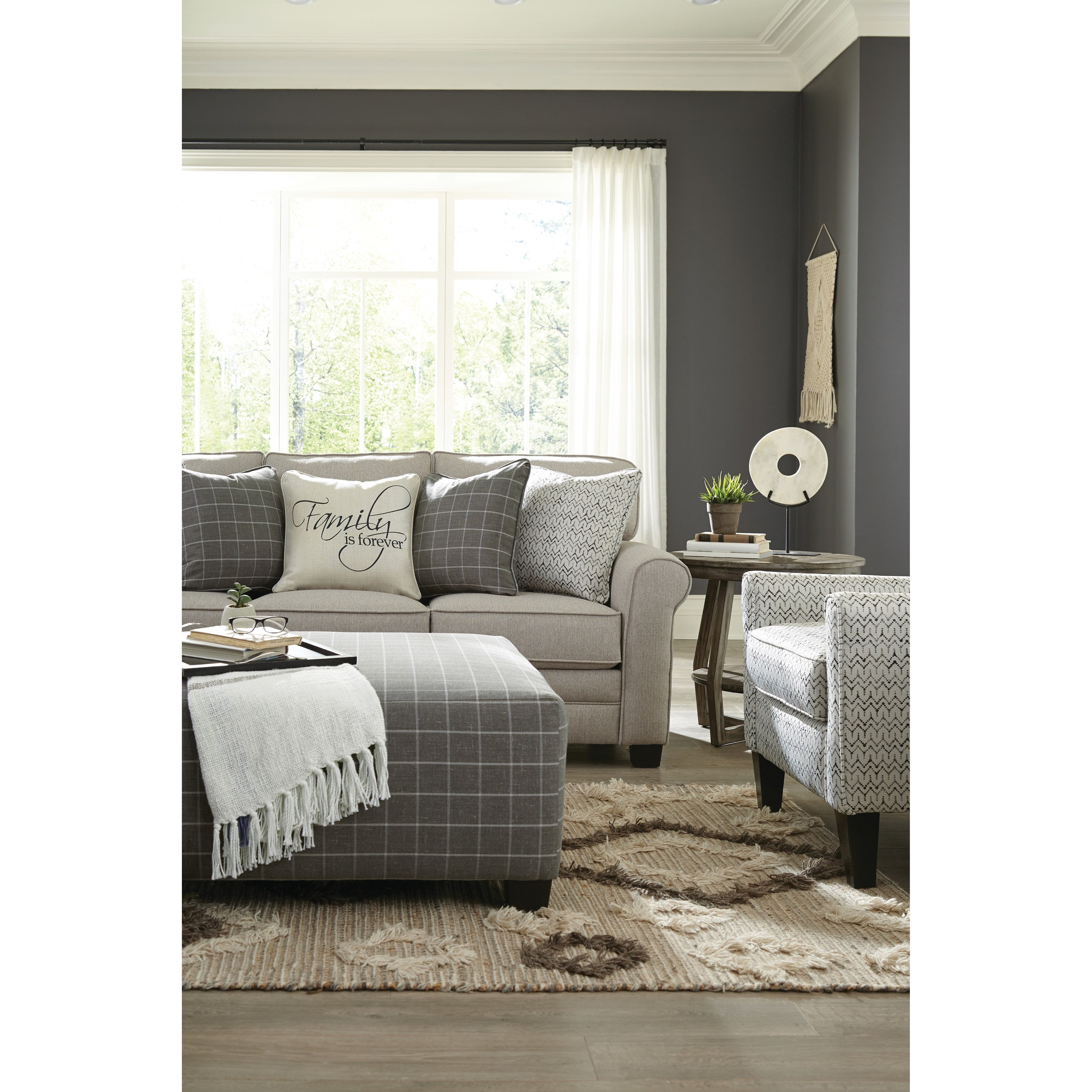 Jackson Furniture Lewiston Relaxed Vintage Sofa with Sock Rolled Arms